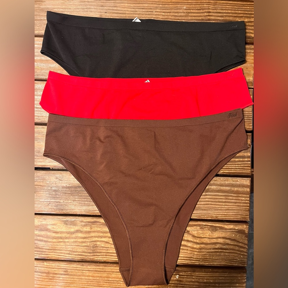 Black, Red, and Brown Bikini Bottoms